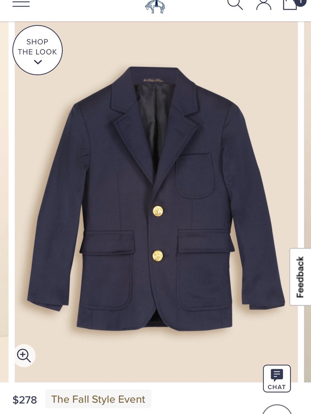 Brooks Brothers Boys Navy Blazer with Gold Buttons